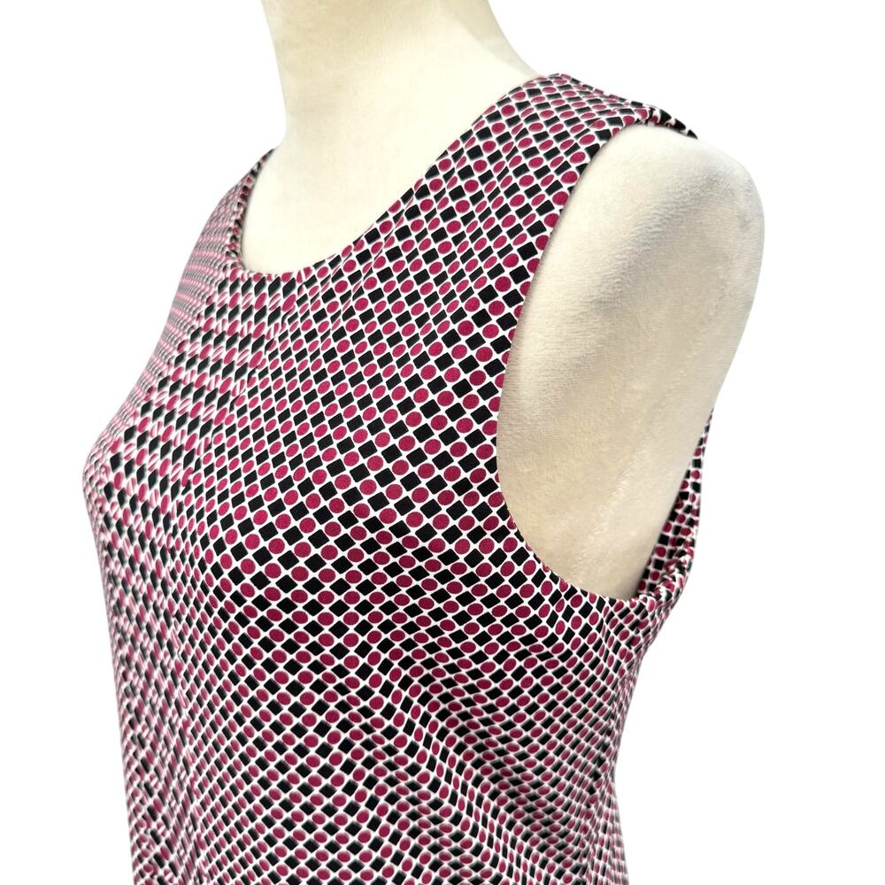 MICHAEL Michael Kors Burgundy & Black Geometric Sprint Sleeveless Spandex Dress - Picture 5 of 10